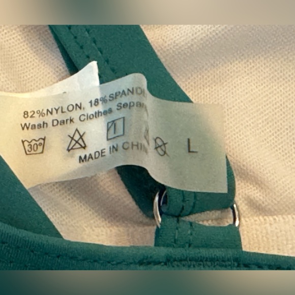 Green One Piece Swimsuit with Ruching - Picture 4 of 4